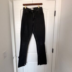 Abercrombie & Fitch Curve Love Dark Gray Straight Jeans